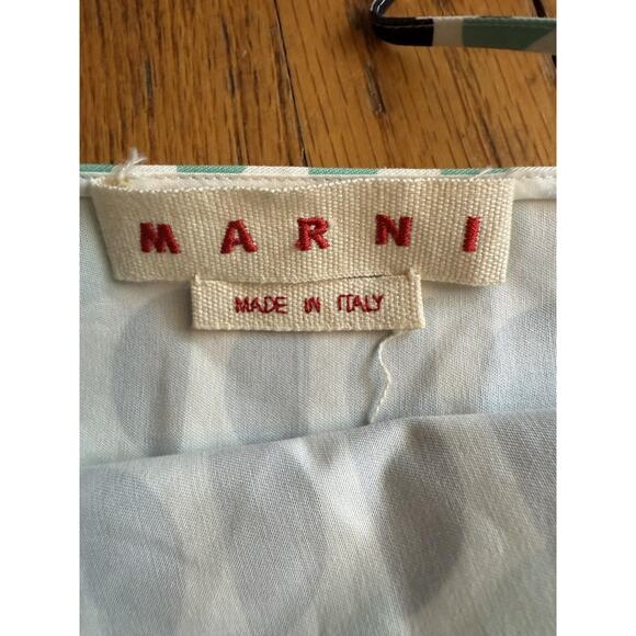 Marni Cami Top Womens IT 38 Black Green Geometric Print Made in Italy Peplum Hem - Picture 5 of 7